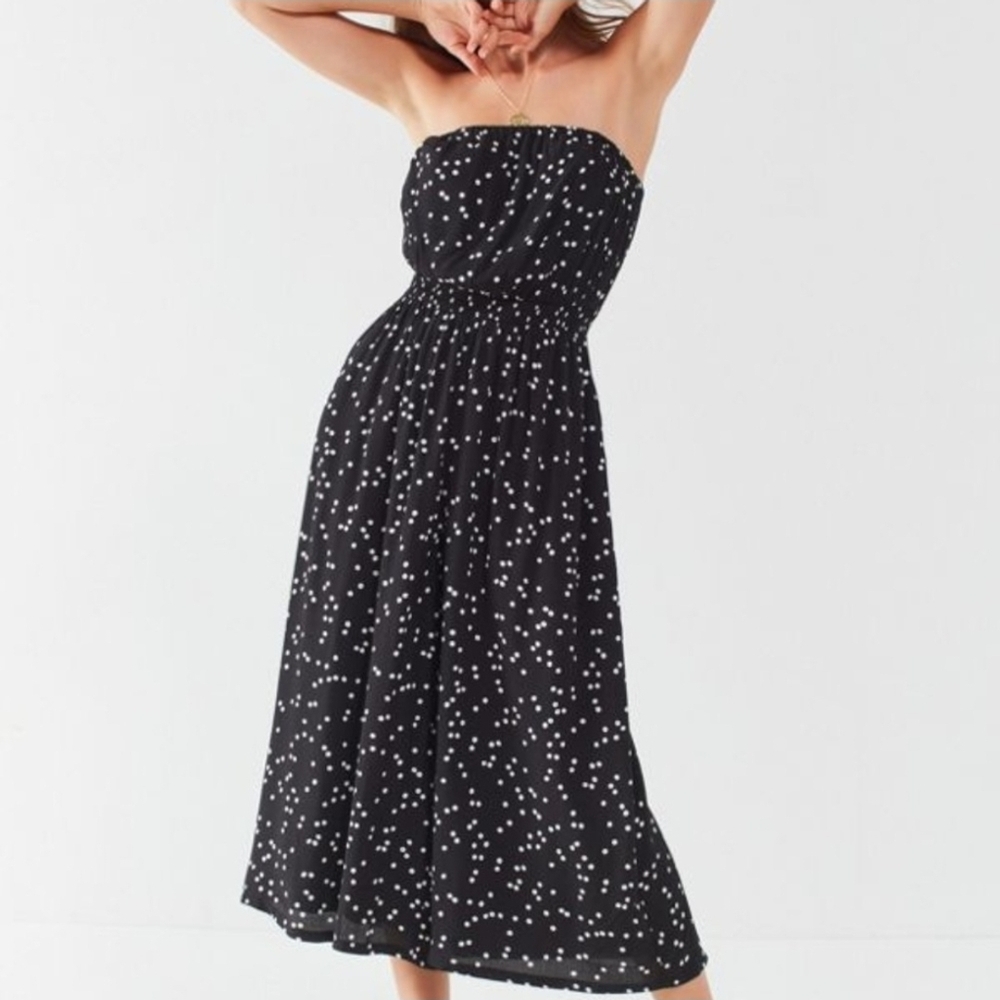 Silence + Noise Black and White Strapless Sundress